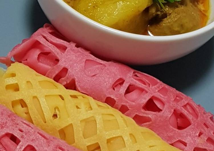 Recipe of Favorite Net Crepes (with Chicken curry)