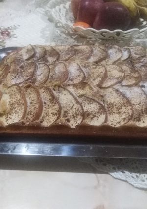 Una foto de Tarta de manzanas con canela y nuez