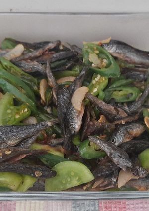 Foto resep Oseng Ikan Asin Belanak Cabe Hijau