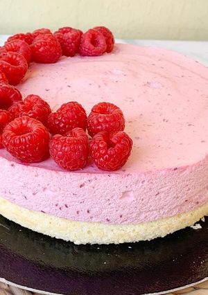A picture of Raspberry Almond Cloud Cake (Gluten-Free).