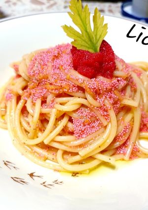 O poză a rețetei Spaghetti al limone e caviale rosso.