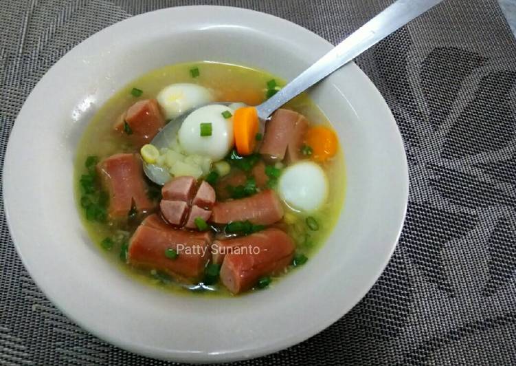 Langkah Langkah Memasak Sup Sosej Telur Puyuh yang Sederhan