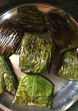 A picture of Banana flower paturi.