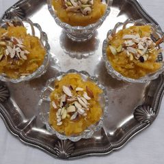 A picture of Kesar pineapple sheera.