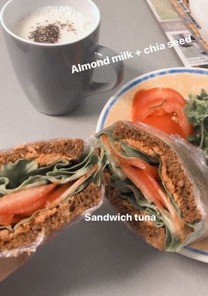 Hình của món Sandwich cá ngừ cay [bữa sáng giảm cân] [eat clean].