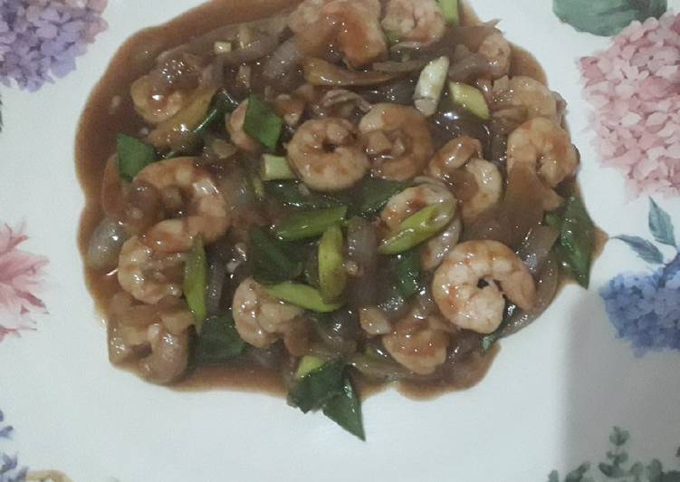 makanan Udang saus tiram yang pingin nambah