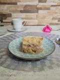 Crumble pera y manzana con mermelada membrillo