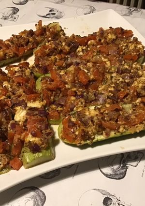 Une photo de Courgettes blanches façon bruschetta