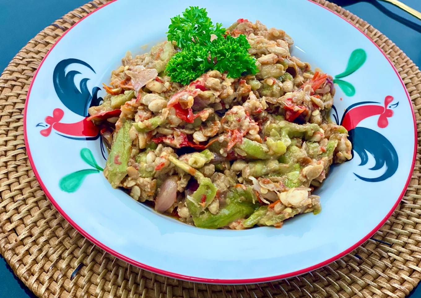 Sambel ulek tempe terong Ijo