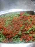 Fideos caseros de espinaca
