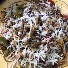 A picture of Instant pot philly cheesesteak pasta.