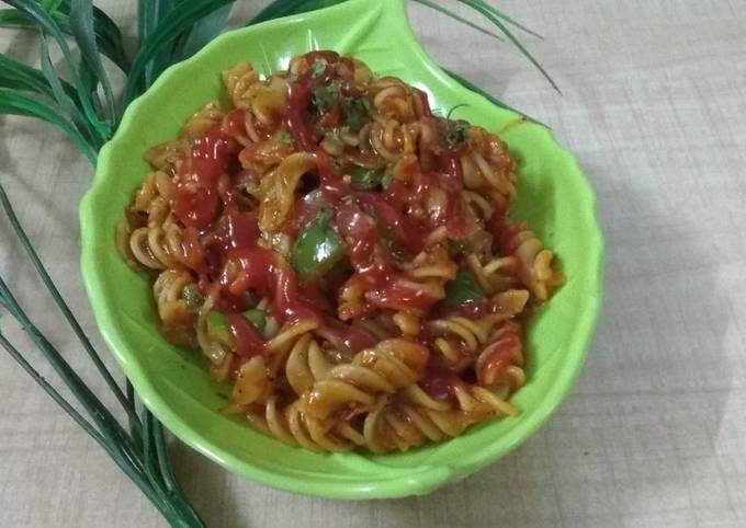 Easiest Way to Make Ultimate Sprial Pasta in Red Sauce (My Style)