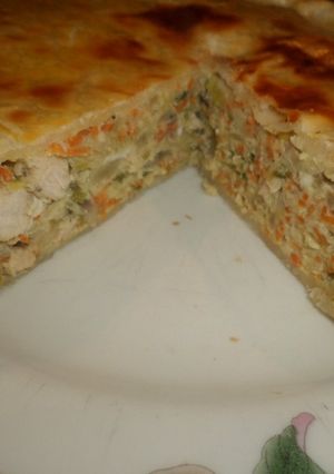 Una foto de Tarta de hongos y pollo