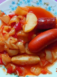 Lecsó kolbásszal recept fotója