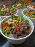 Rice bowl with beef teriyaki