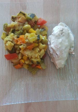 Une photo de Jardinière de courgettes, poivrons et pomme de terre au Cookeo