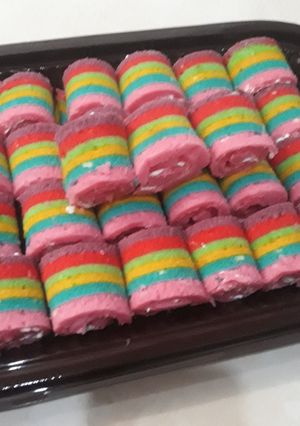 Foto resep Bolkus rainbow gulung mini