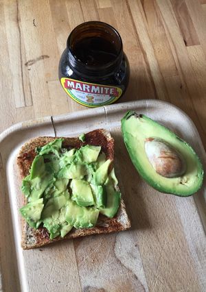 A picture of Marmite Avocado Toast.