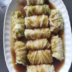 Ground Pork Wrapped in Chinese Cabbage A picture of Ground Pork Wrapped in Chinese Cabbage.