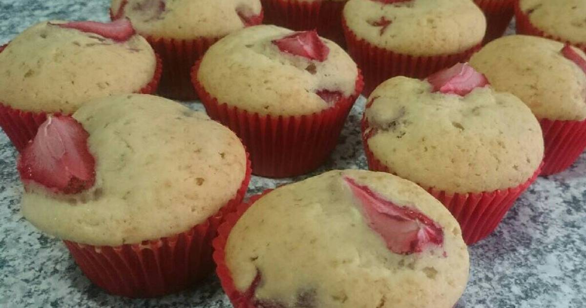 Muffins de frutillas Receta de Johana Cookpad