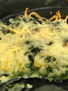 Una foto de Espinacas a la crema con bacon