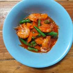 A picture of Udang Buncis Balado.