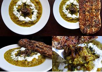 Easy Cooking Recipe AshE Bademjan  Persian Eggplant Soup Delicious Simple