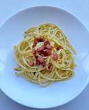 Linguine rucola, limone e prosciutto