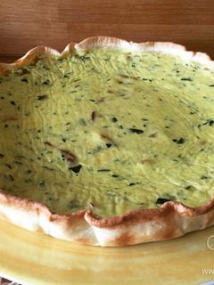 Una foto de Quiche de calabacín y bacon