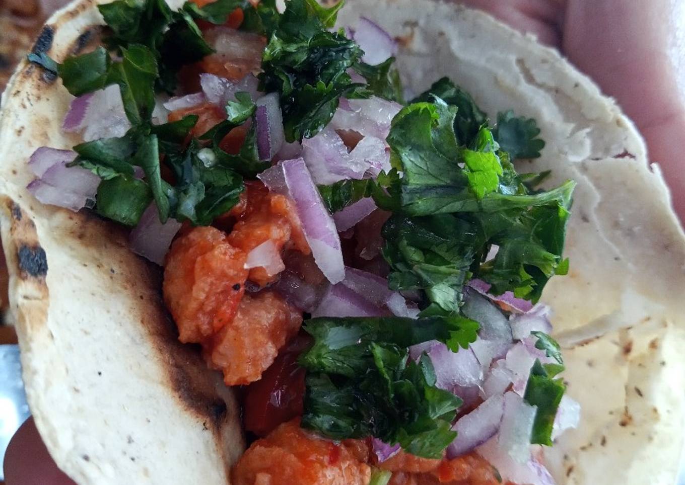 Tacos al pastor con soya texturizada 🌮🌮🌮