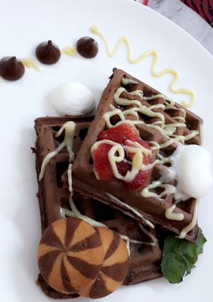 A picture of Luxury dessert meal CHOCOLATTO WAFFLES.