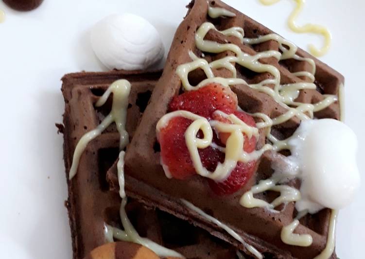 Steps to Make Any-night-of-the-week Luxury dessert meal CHOCOLATTO WAFFLES