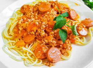 Hình của món Spaghetti sốt cà chua thịt băm.