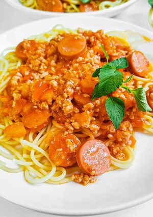 Hình của món Spaghetti sốt cà chua thịt băm.