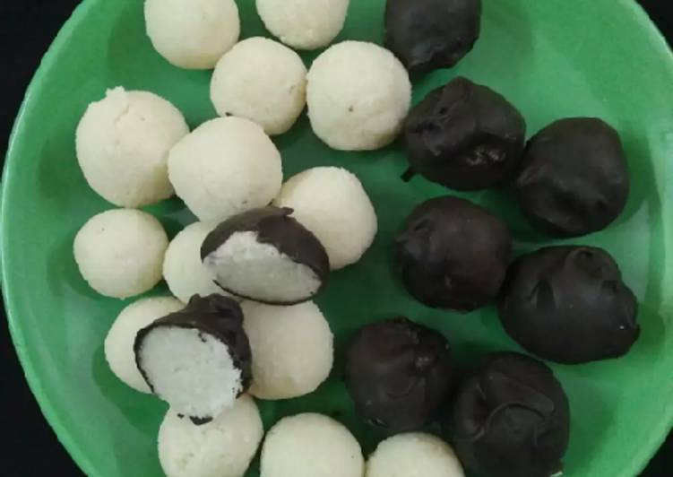 Steps to Make Favorite Coconut & Chocolate Laddu