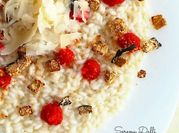 Una foto di basilico risotto