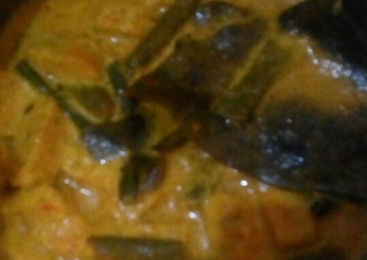 Kacang panjang tempe kuah santan