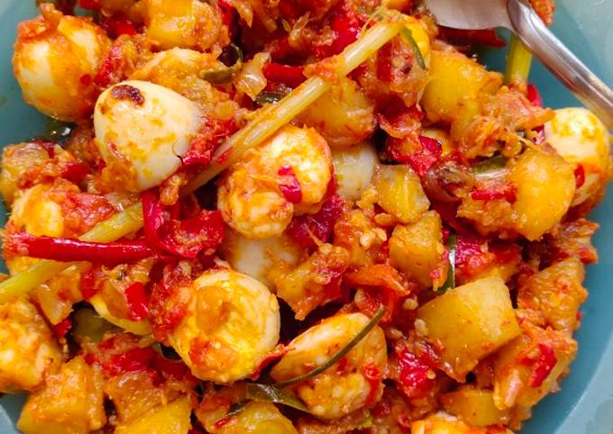 Balado Kentang Udang Telur Puyuh