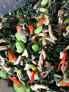Foto resep Tumis Daun Singkong campur