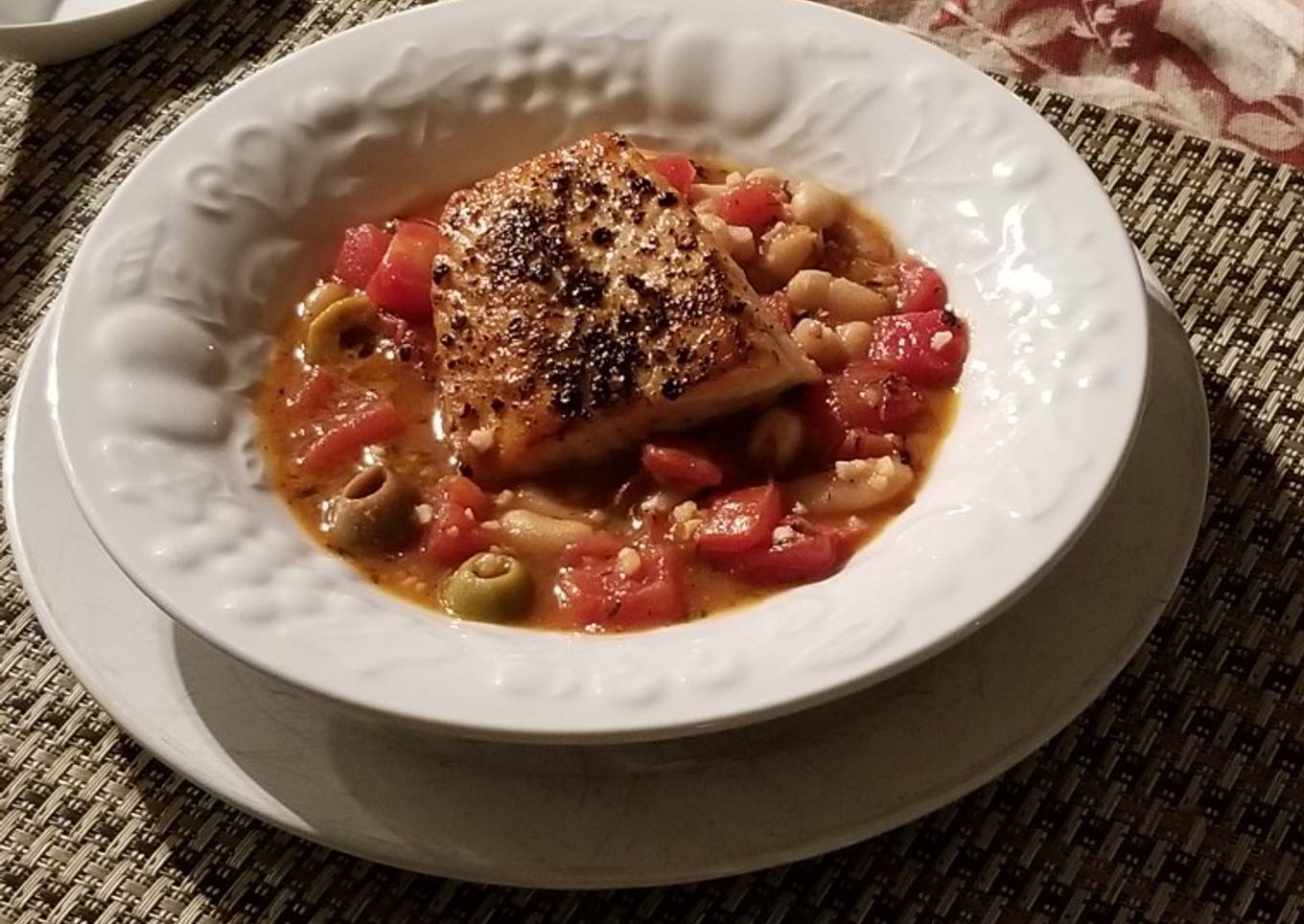 Pork With Lemon-Olive White Beans