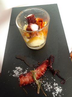 Una foto de Emulsión de patata con pulpo Thermomix o sin ella