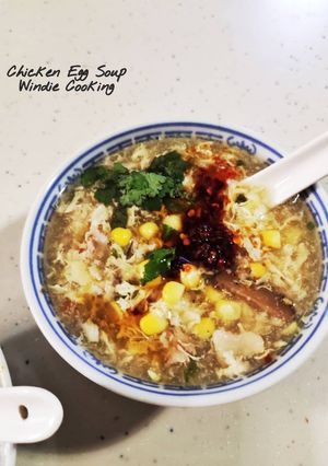 Hình của món Súp Gà kiểu Hoa/ Chicken Egg Soup.