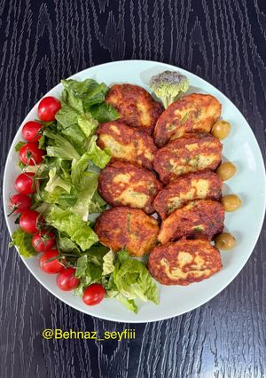 عکسی از دستور کتلت مرغ و کلم بروکلی🥦