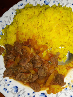 A picture of Tumeric rice #myuniquericerecipe#.