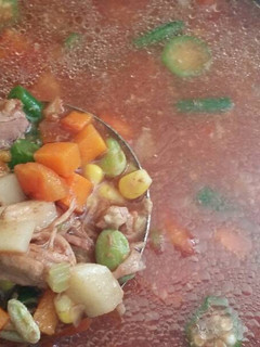 A picture of Crock pot Vegetable beef soup.