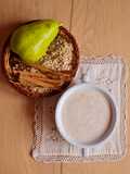 Crema de avena y pera sin azúcar, versión invierno y verano