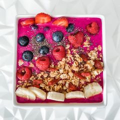 Pitaya bowl (Dragon Fruit) A picture of Pitaya bowl (Dragon Fruit).