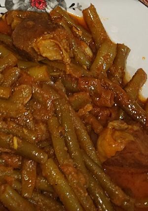 صورة لوصفة لوبيا خضراء بنة لاتقاوم