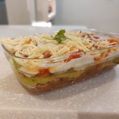 A picture of 7 Layer Mexican Dip.