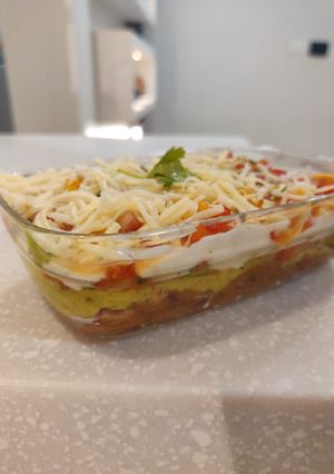 A picture of 7 Layer Mexican Dip.